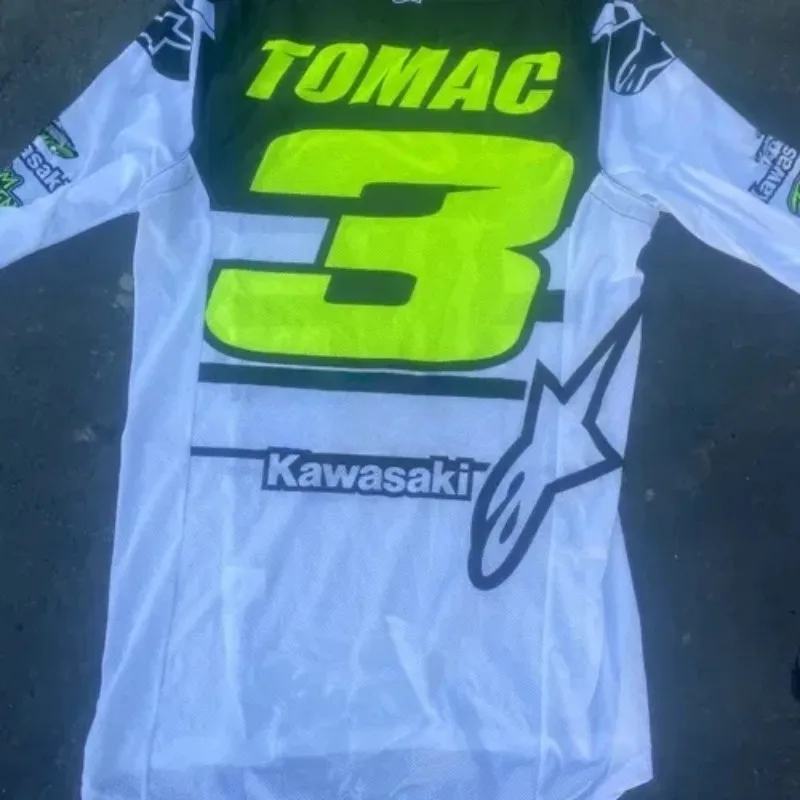 

Hot Romain Febvre #3 25/26 New Kawasaki Motorcycle Championship Jersey Men Motocross Riding Suit Oversized Breathable Sports Top
