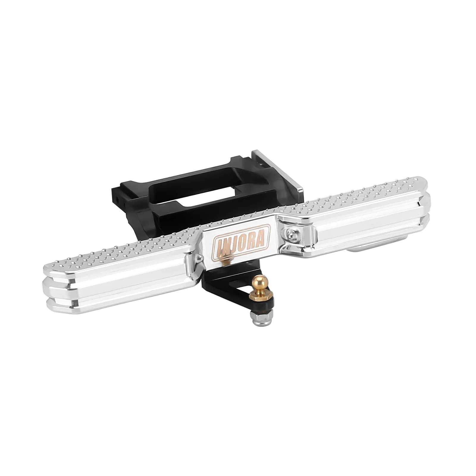INJORA Parachoques Delantero de Aluminio CNC con Doble Escape para 1/18 RC Crawler TRX4M High Trail F150 Upgrade