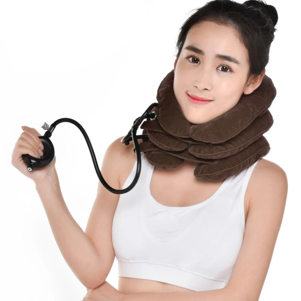 Inflatable Neck Massager Air Pain Relief Corrector Collar Neck Brace Protector Cervical Vertebra Soft Tractor Massage Devices