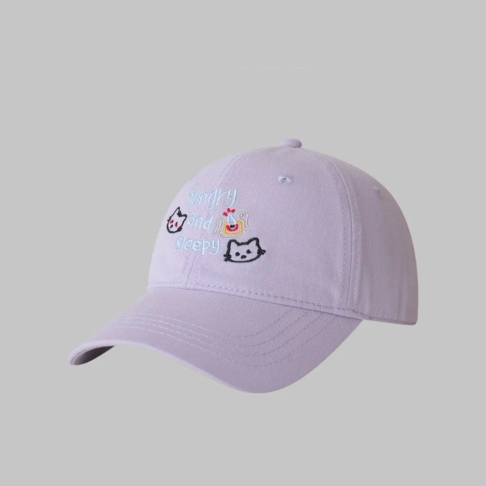 الأزياء الكورية إلكتروني قبعة بيسبول القطن التطريز القط بلغت ذروتها قبعة حلوة تنوعا Snapback قبعة الربيع