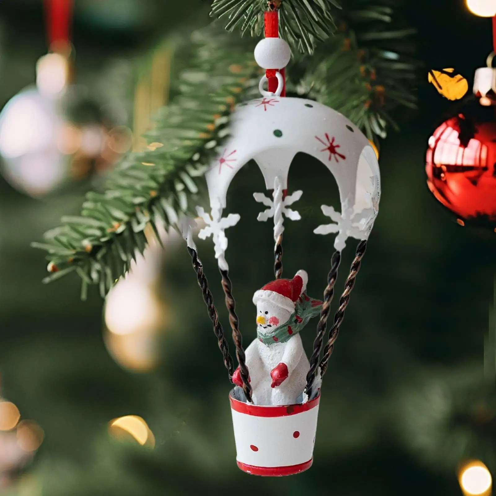 

Christmas Tree Ornaments Hot Air Balloon Santa Snowman Decor Whimsical Hangable Christmas Ornaments for Holiday Party Supplies