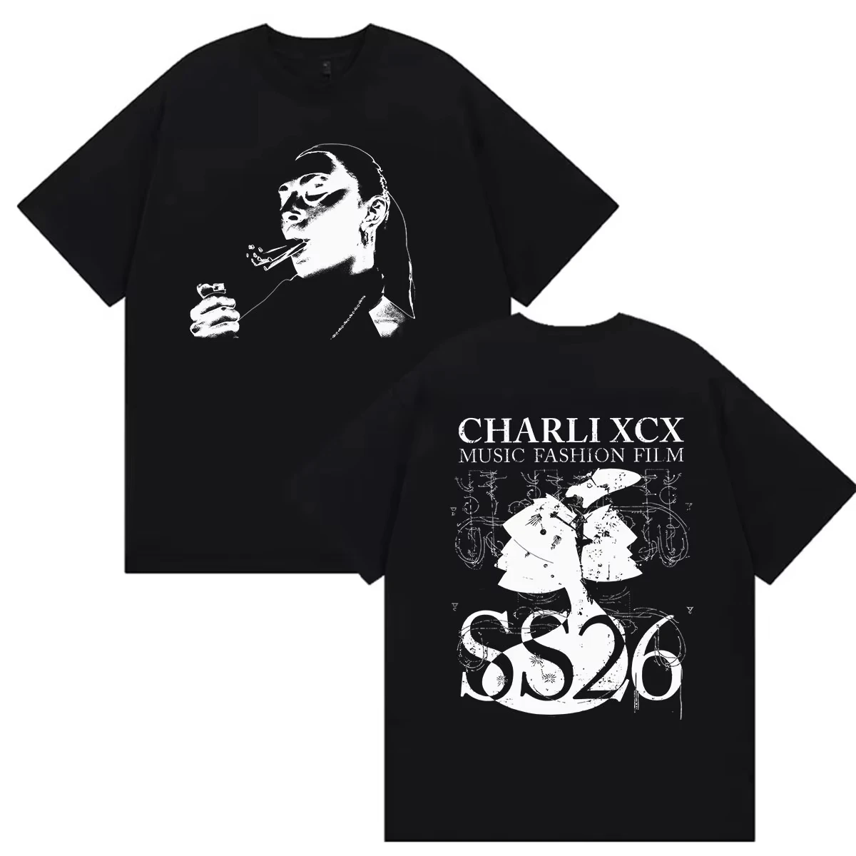 2026 New T Shirts Charli XCX Music Fashion Film Tour Men Women Retro Style Clothing Short Sleeve T-shirt