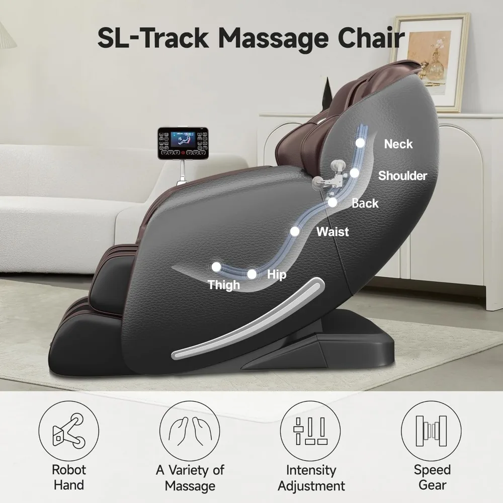 Massagestoel, Full Body Zero Gravity SL-Track Shiatsu Massage Fauteuil met APP-bediening, Geschikt om vermoeidheid te verlichten