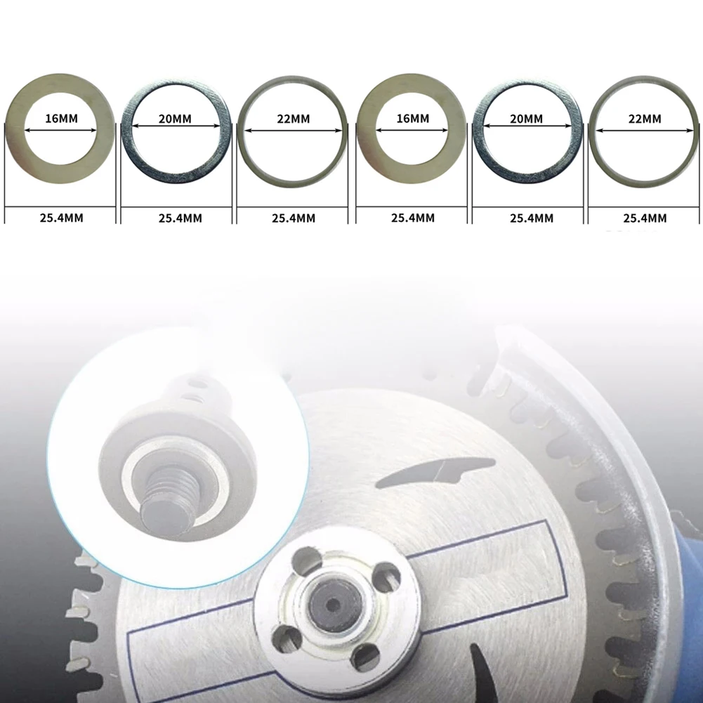 6Pcs Circular Saw Ring Set For Circular Saw Blade Reduction Ring Conversion Reducer Washer Diameter Changer Gasket HardwareTools