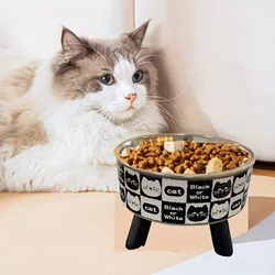 Stainless steel cat bowl - elevated pet feeding tray non-slip and non-dumping design puppy feeding water bowl high column bowl