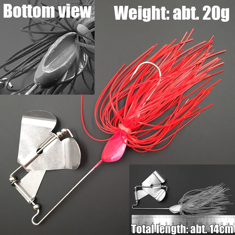 wusanban Lunker Spinner Baits Hard Fishing Lure about 20g Noisy Buzz Rotating Blade Bubble Vibration Propeller Trolling Wobblers - view 4