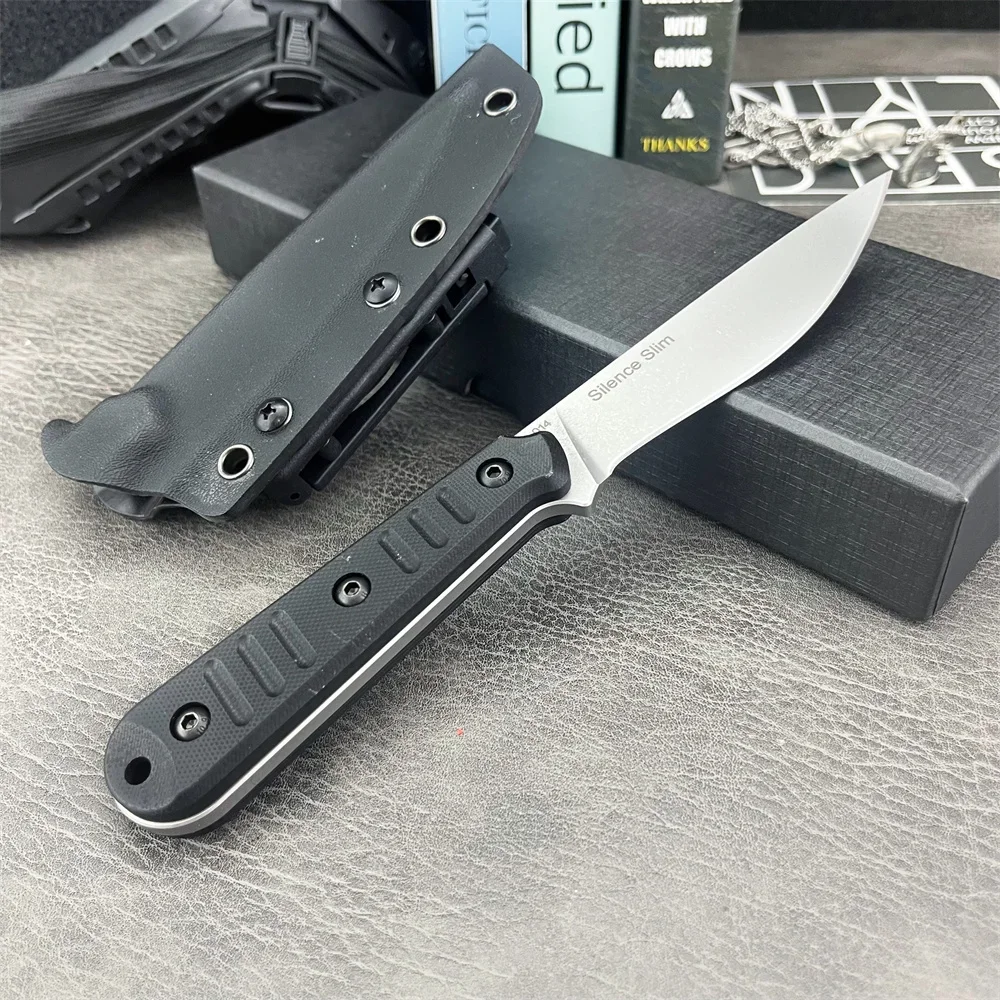 

Нож Bastinelli с фиксированным лезвием и ножнами, лезвие D2, ручка G10, высококачественный походный нож, нож для выживания с ножнами из кайдекса