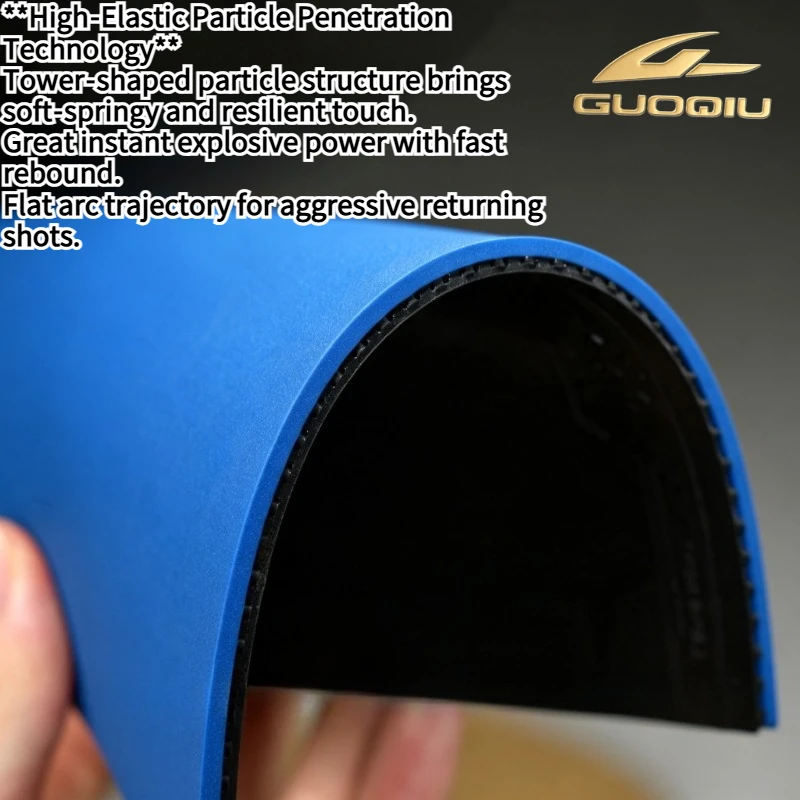 GUOQIU Mechanic Provincial Table Tennis Rubber High Sticky Pips in 2.1mm High‑Density Sponge 38° 39° 40° Ping Pong Rubber ITTF