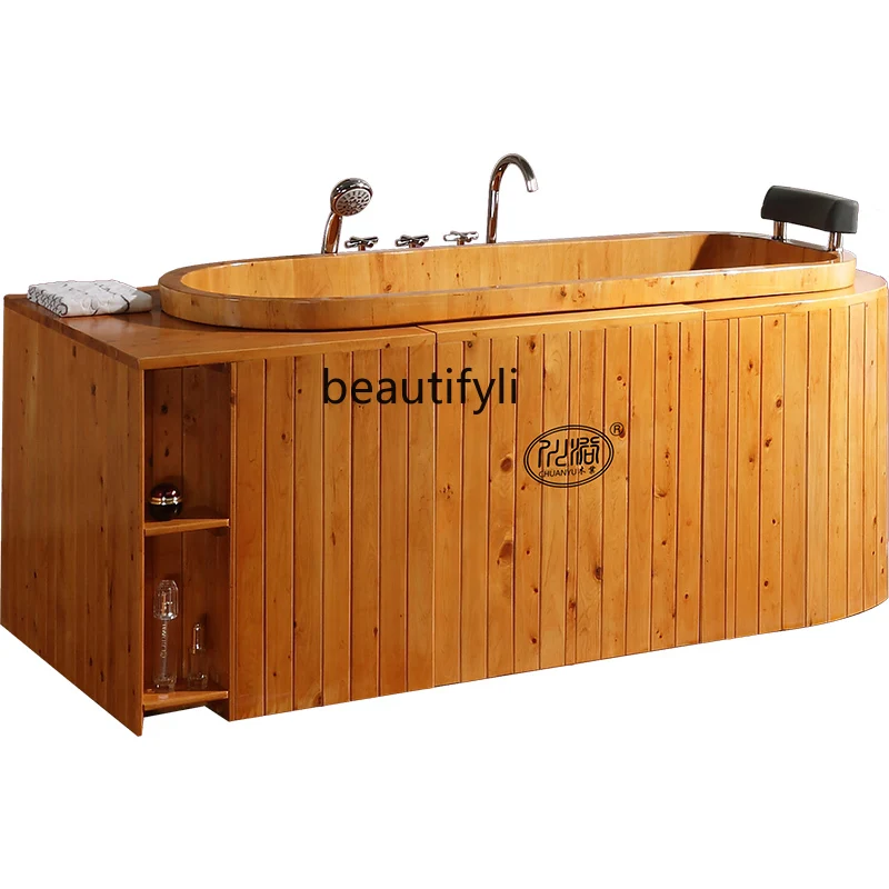 

Wooden Barrel Bathtub Adult Cedar Bath Bucket Large Sized Bathtub Bath Barrel Apron Side Large Bath