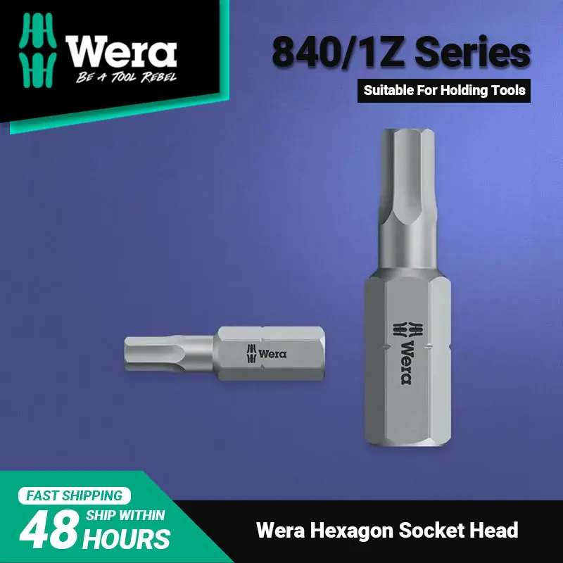 WERA Tools 840/1Z Bits for Hexagon Socket Screws Hex-Plus Hexagonal Screw Bit with Universal Use Safe and Durable Bits