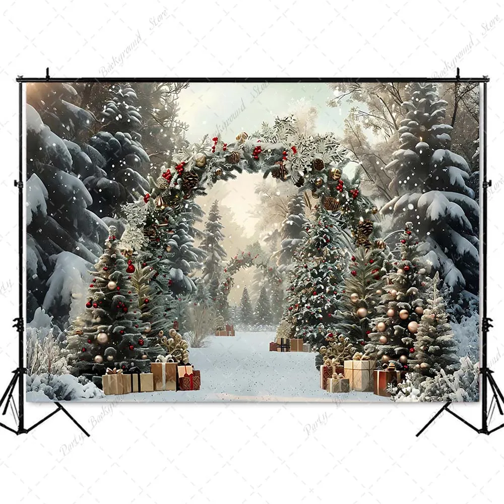 Зеленый рождественский фон для фотографии окон, рождественский праздник, тематическое украшение для вечеринки, баннер, детский портретный реквизит для фотосессии