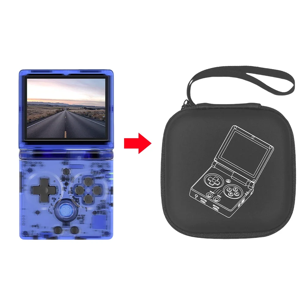 

For ANBERNIC RG35XXSP Shockproof Case Durable Storage Bag with Handle for Retro Game Console Portable Carrying Protective Shell