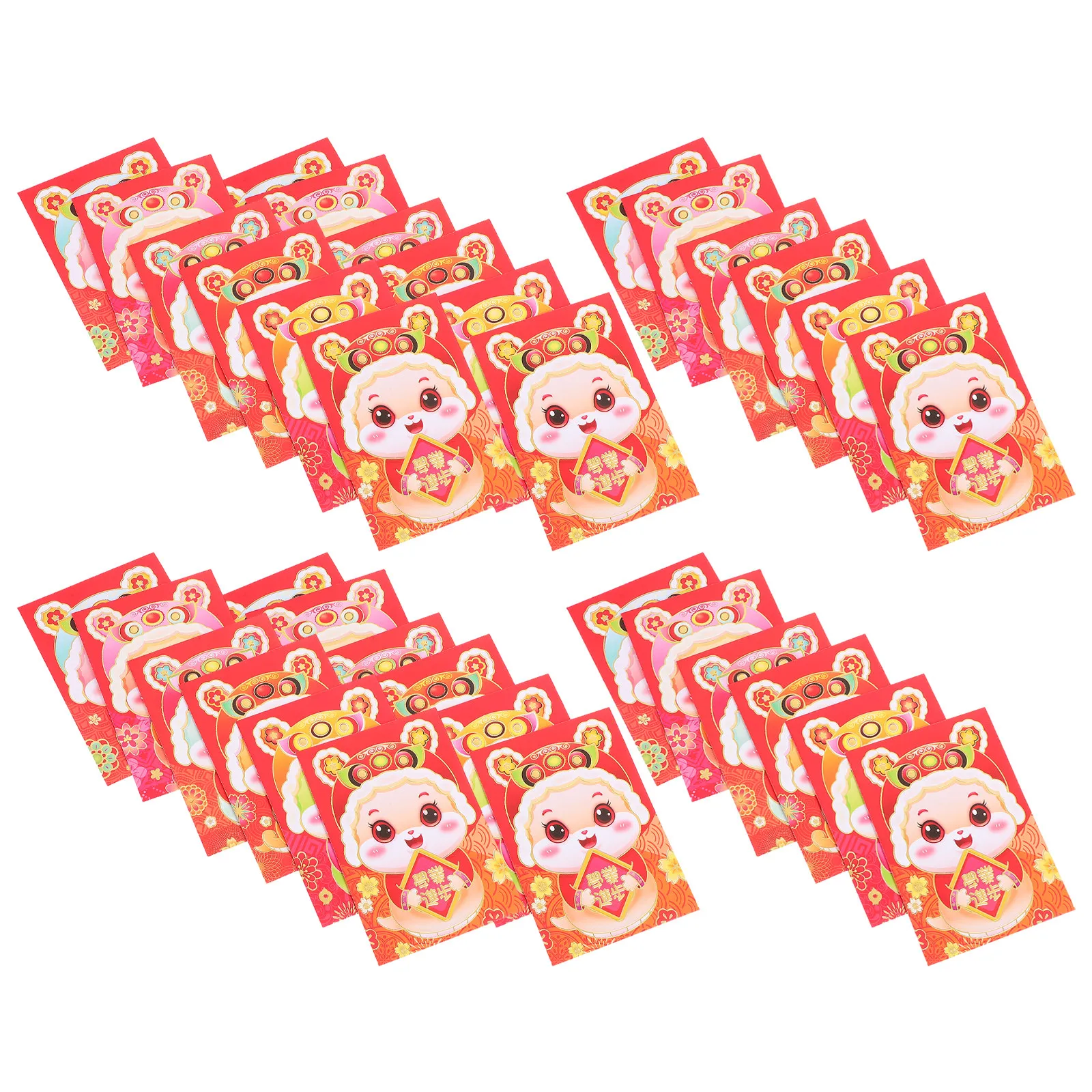 

60Pcs New Year Red Packets 2025 Year of The Snake Chinese Hong Bao Envelopes Lucky Money Pockets Lunar Spring Festival Wedding