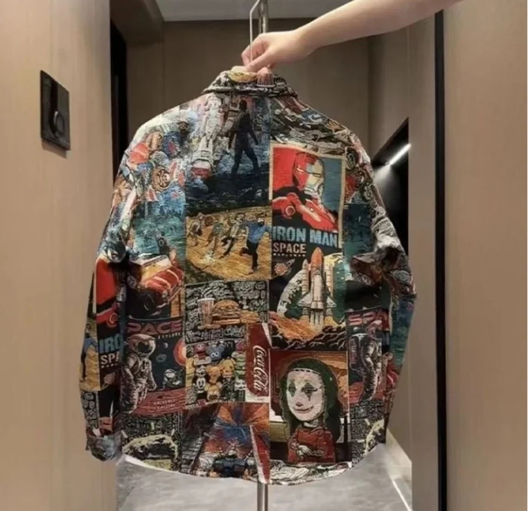 New Autumn Men's Floral Hawaii Shirt Printed American-style Trendy Brand Fashion Stylish And Cool Loose Casual Jacket Blouse