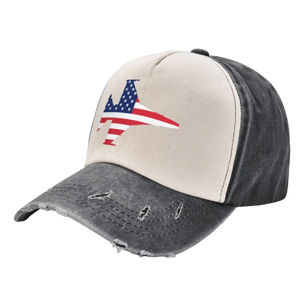 Flag of the United States of America in shape of F-16 Fighting Falcon Baseball Cap Big Size Hat Golf Wear Men's Caps Women's