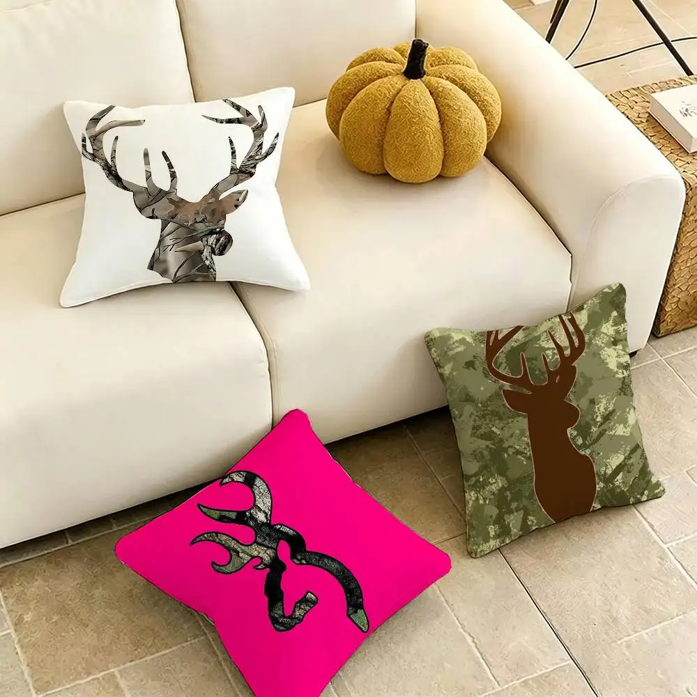 

Deer Hunting Camo-O Pillow Case Square Double-Sided Sofa Cushion Cover Bedroom Bedside Pillow Gift