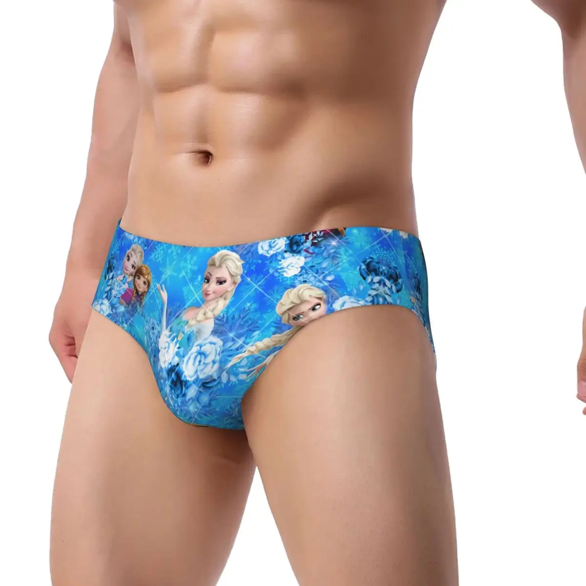 Custom Men\'s Frozen Panties Underwear Male Breathable Elsa Anna Briefs Underpants