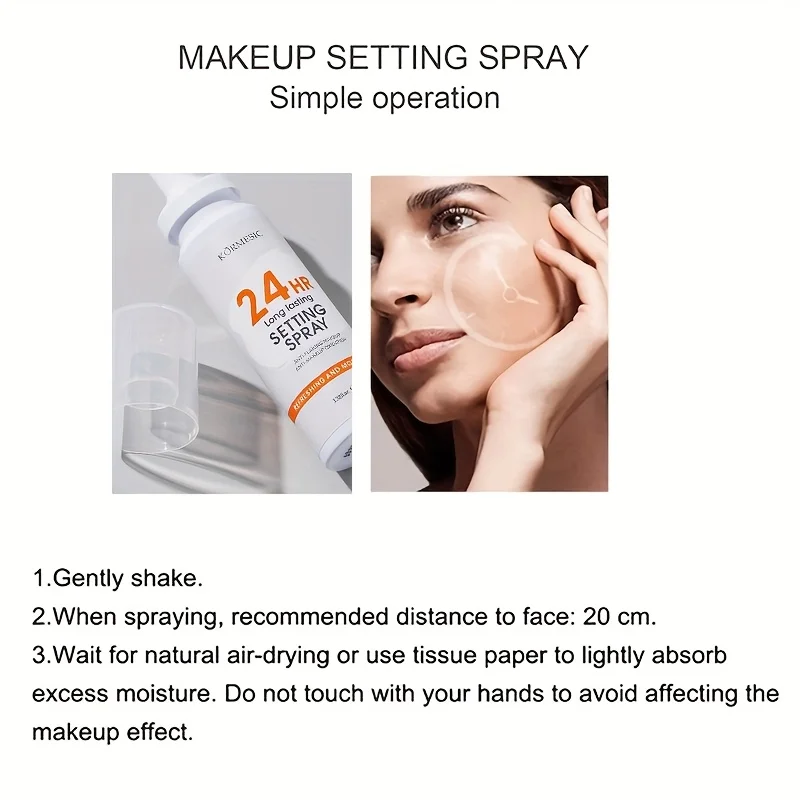 Juego de spray de maquillaje de larga duración, puede pulverizar uniformemente, niebla de agua delicada sin dañar el maquillaje Base, buen efecto de maquillaje