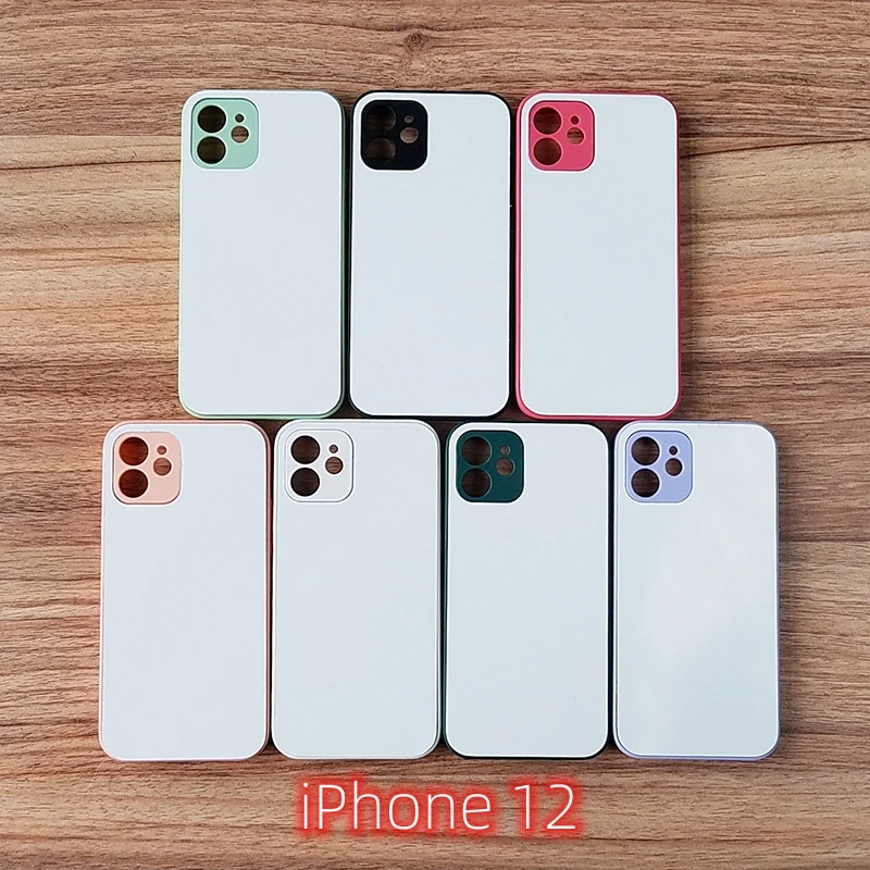 15pcs/lot Sublimation Blank Phone Case For iPhone12 Transfer Printing Heat Press DIY In Aluminum Patch