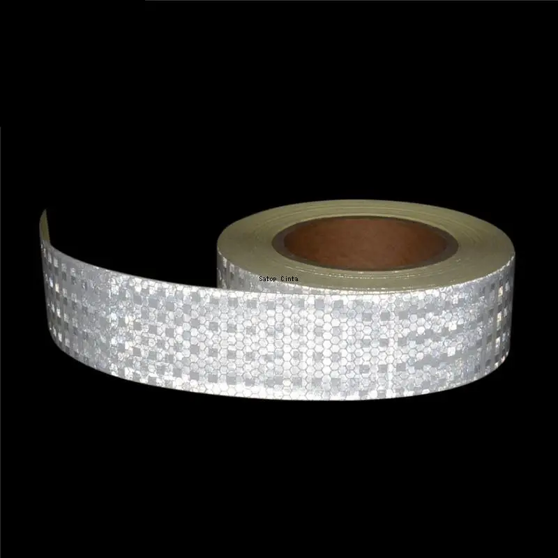 5cm*25m Waterproof Reflective Material Car Stickers Self-Adhesive Tapes Honeycomb White Reflectors Decals For Bicycle Motorcycle