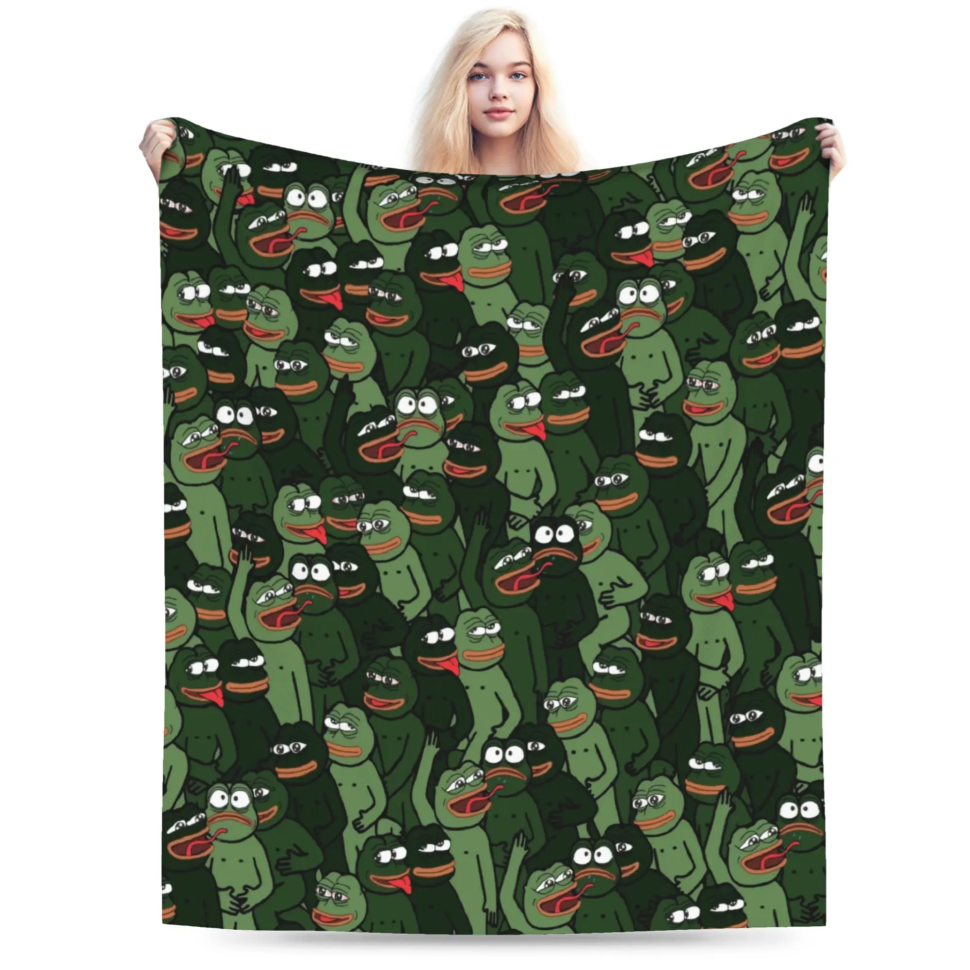 Pepe Frog Meme  Stuff Blankets Super Soft Fleece  Throw Blanket Relax Quilt