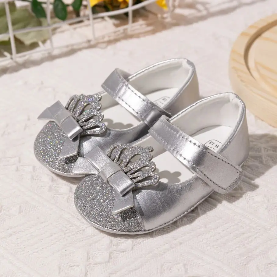 KIDSUN-zapatos de vestir informales para niña recién nacida, zapatos antideslizantes de cuero PU para fiesta, boda, Princesa, 0 a 18 meses,