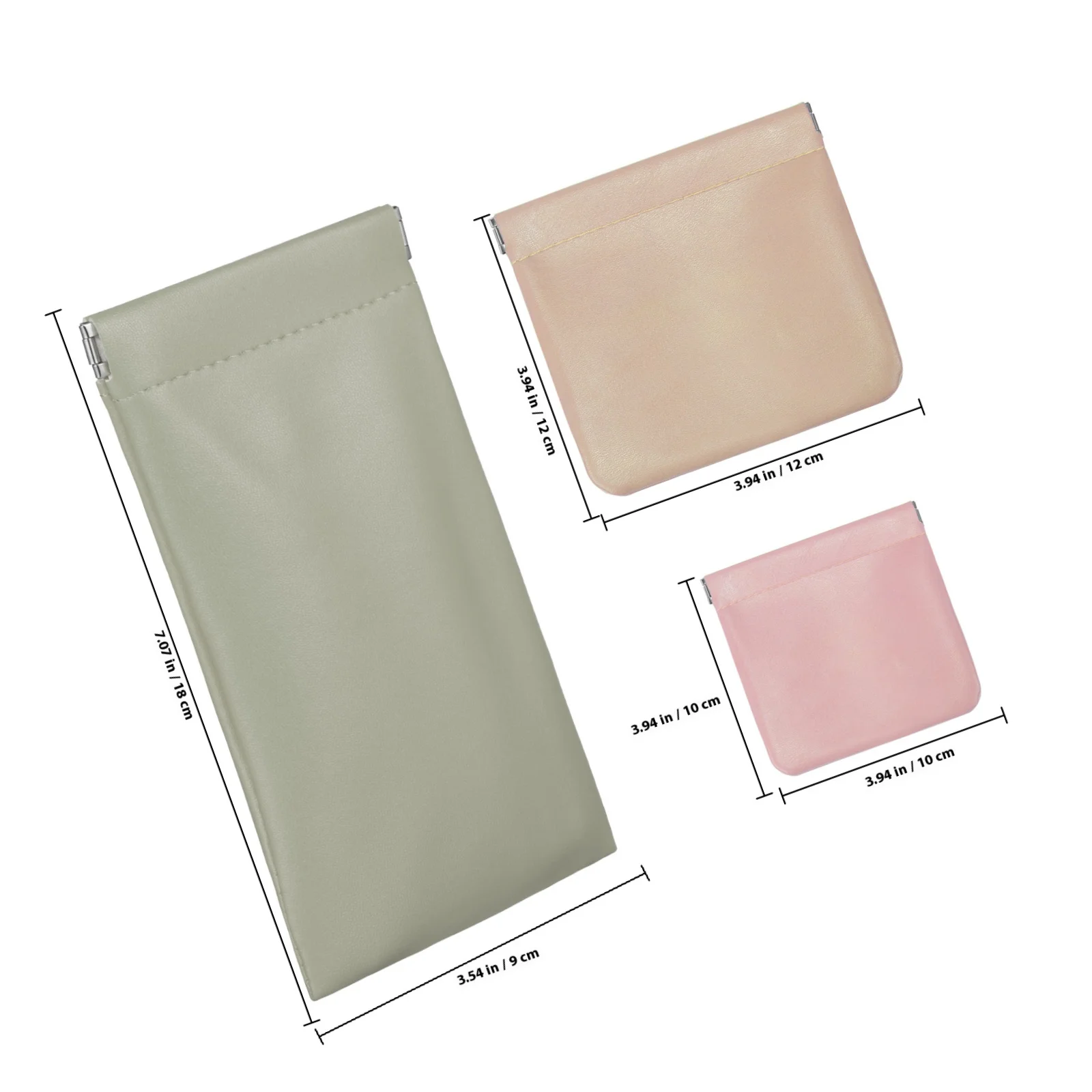 10 szt. Przenośna Torba do Przechowywania Mały Organizer na Kosmetyki Materiał PU Saszetka Podróżna na Kosmetyki Biżuterię Słuchawki Codzienne Użytkowanie Prezent dla Kobiet