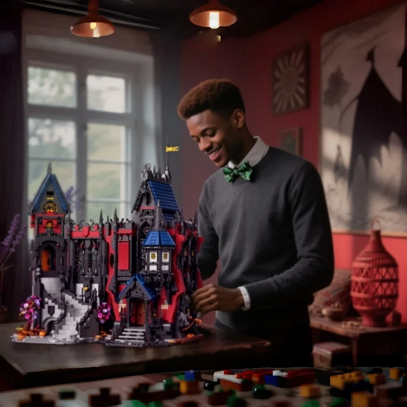 3540+Pcs European Vampire Castle Building Block Model | Large Size Castle Model Building Block Set | DIY Home Furnishings and Decorations | Halloween Christmas Gifts