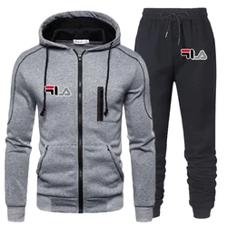 Survêtement décontracté pour hommes Jogging imbibé ensemble extérieur fermeture éclair sweats à capuche + pantalon de survêtement noir 2 pièces 2023 printemps mode nouveau Streetwear S-4XL