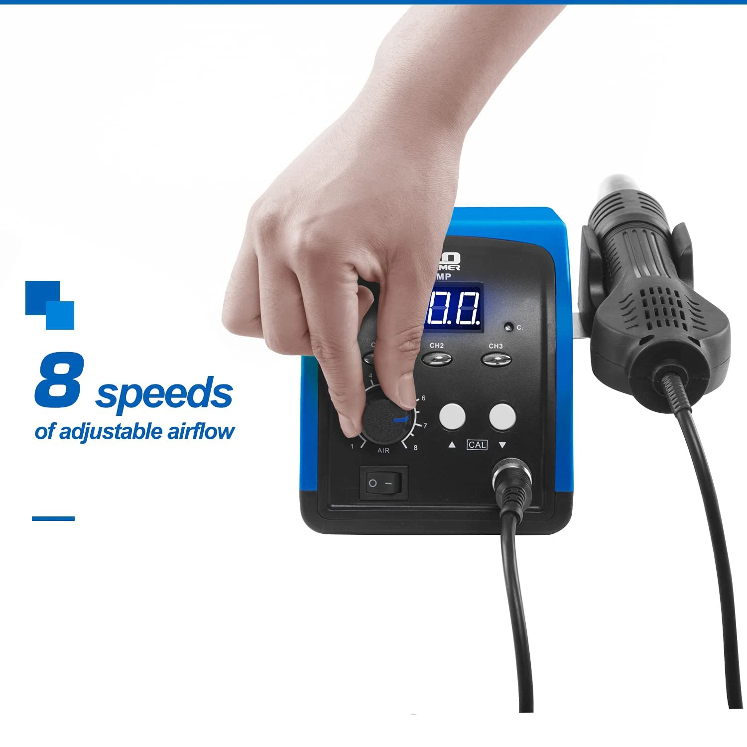 Không Khí Nóng Làm Lại Ga 120V Màn Hình Hiển Thị Kỹ Thuật Số Súng Bắn Nhiệt Với 3 Bộ Lưu Trữ Nhiệt Độ Và Chế Độ Ngủ Luồng Không Khí PROSTORMER