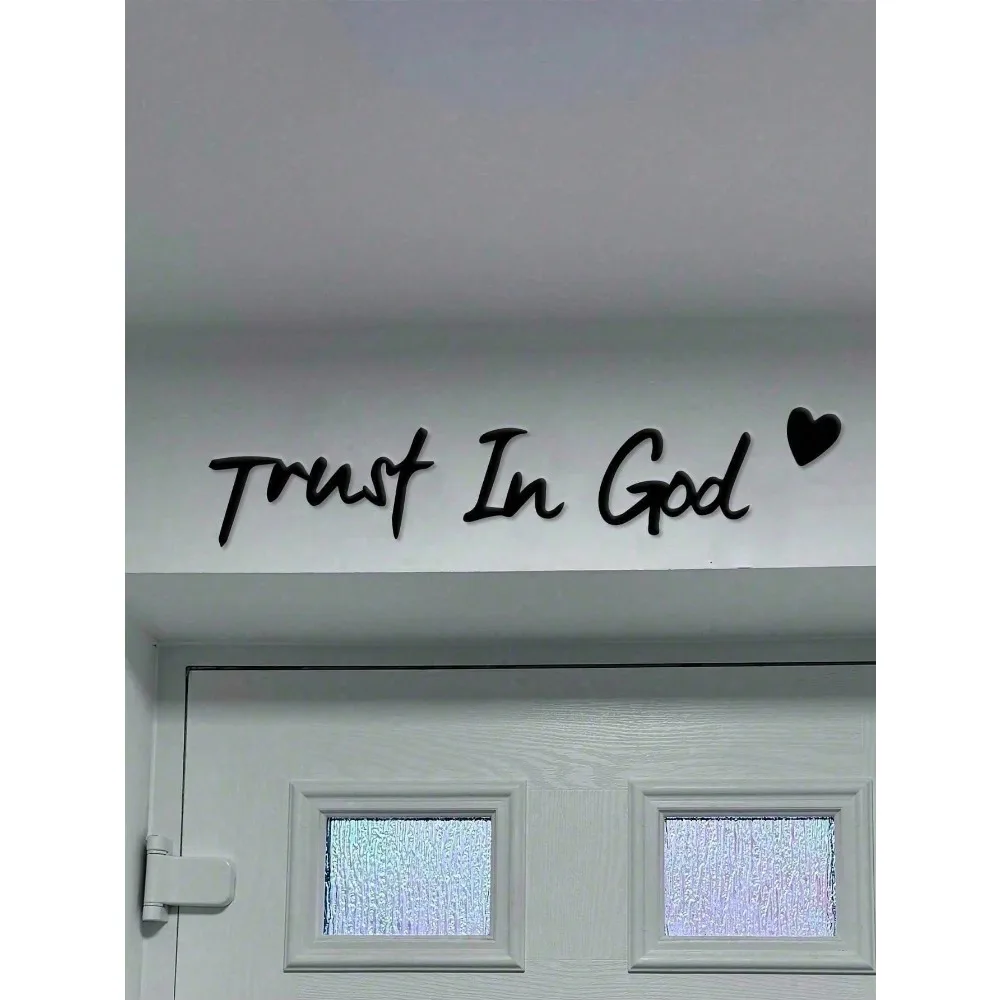 CIFBUY Iron Wall Art Trust In God Metal Sculpture Hanging Plaque Rustproof Home Faith Decor Ornament Accent
