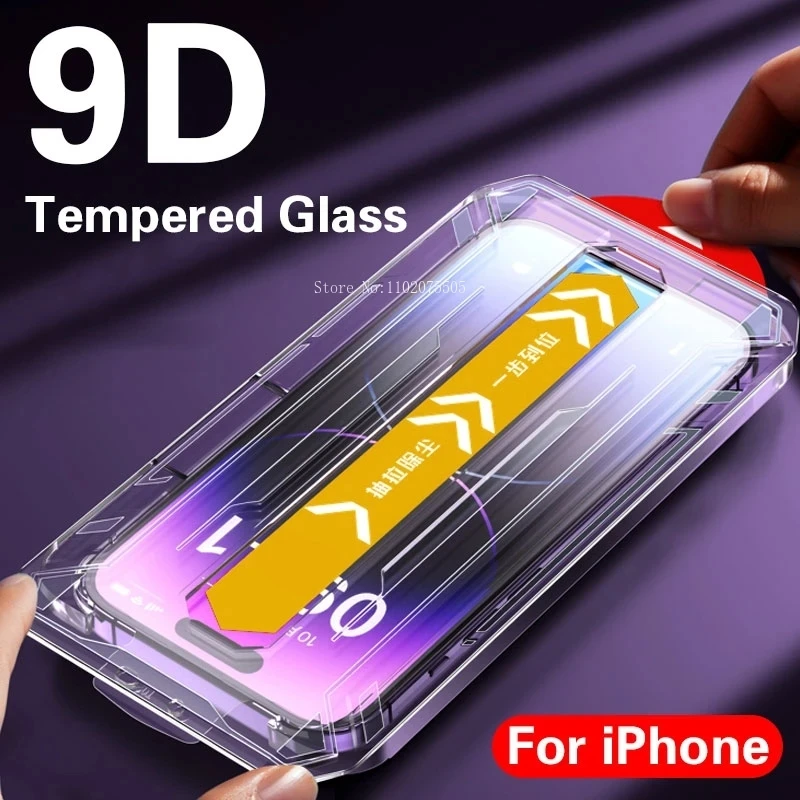 Ochraniacz ekranu dla IPhone 14 13 12 11 Pro Max Mini Szkło hartowane dla IPhone Xs Max XR X 8 Plus Zestaw do automatycznego usuwania kurzu