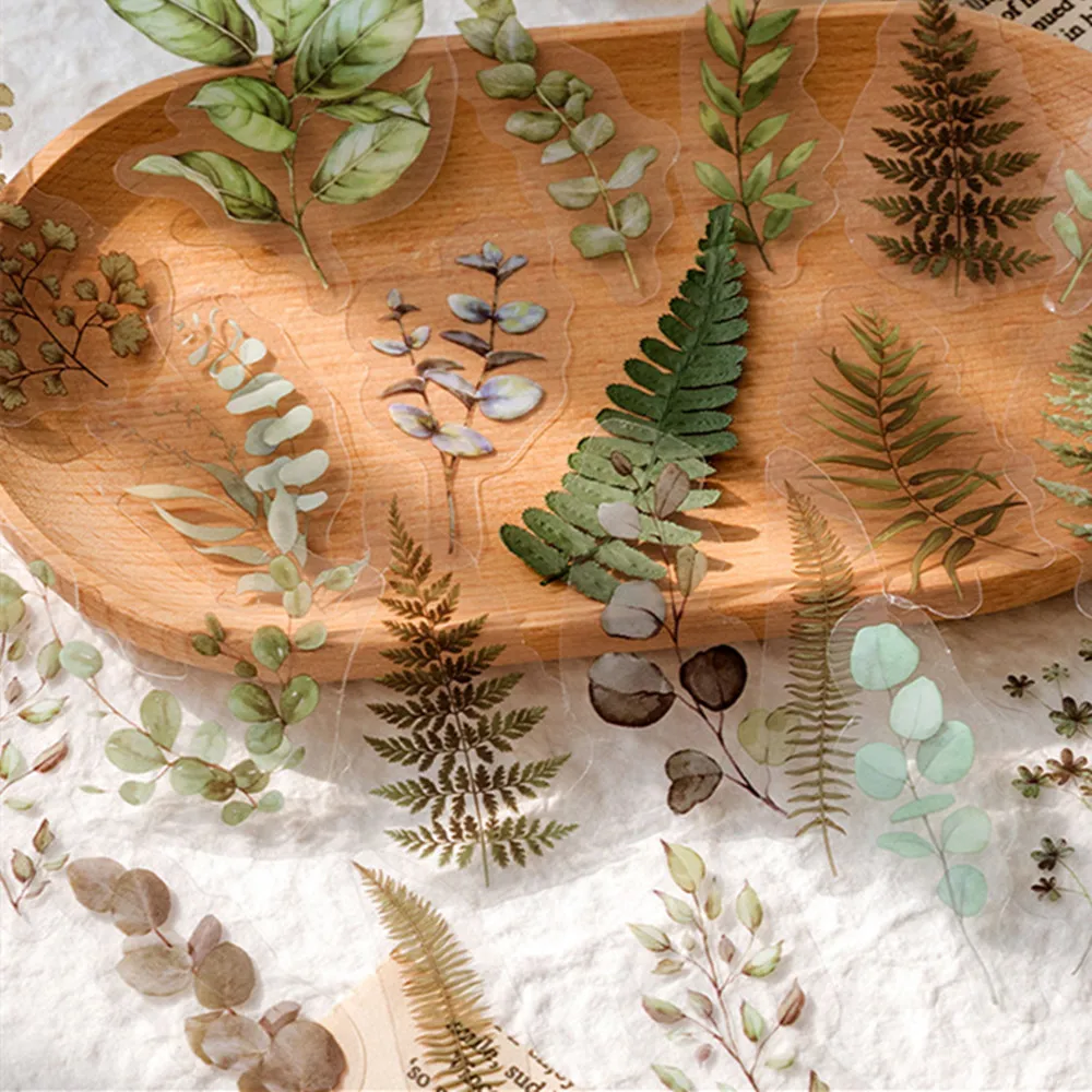 40Pcs/Bag Plant Nature Flower Decorative PVC Sticker For Epoxy Resin Crafts Fillers Material DIY Epoxy Resin Molds Book Decor