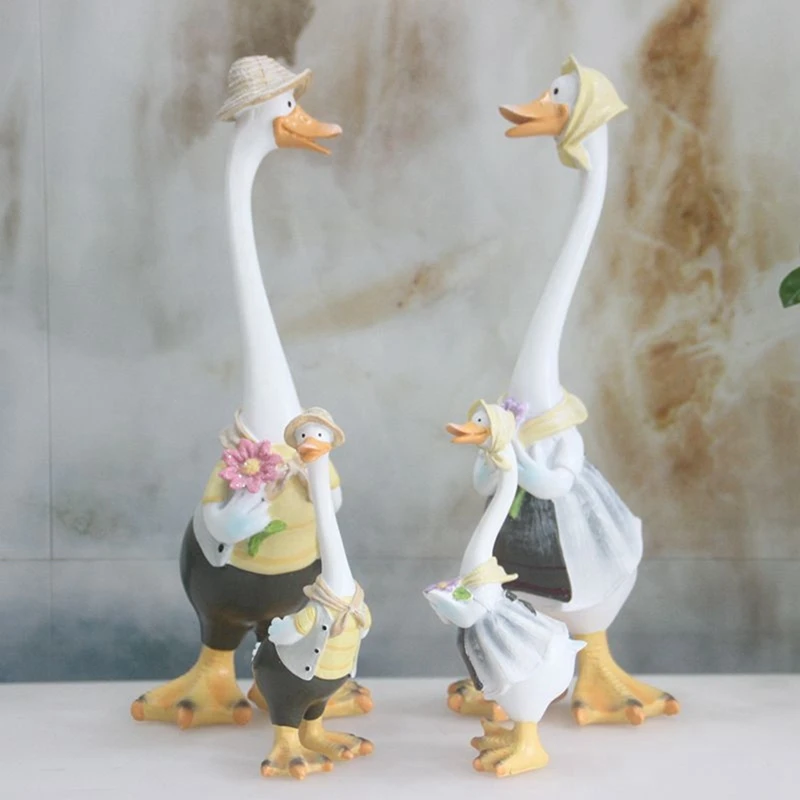 New Creative Cartoon Simulation Duck Home Garden Courtyard Decoration Resin Animal Painted Crafts