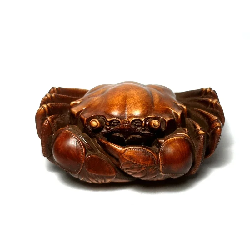 

Китайская резная вручную статуя краба богатства netsuke старой сборной