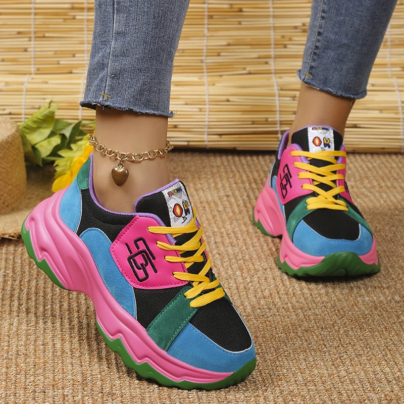 Women Sneakers New Running Footwear Spring Autumn Outdoor Sports Shoes Multicolor Leisure Comfortable Frenulum Plus Size 35~44