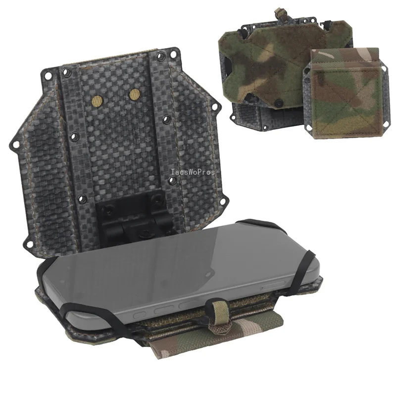 Foldable Navigation Board Tactical Vest Front Hidden Panel Phone Pouch Adjustable Height EUD Phone Holder Chest Phone Mount