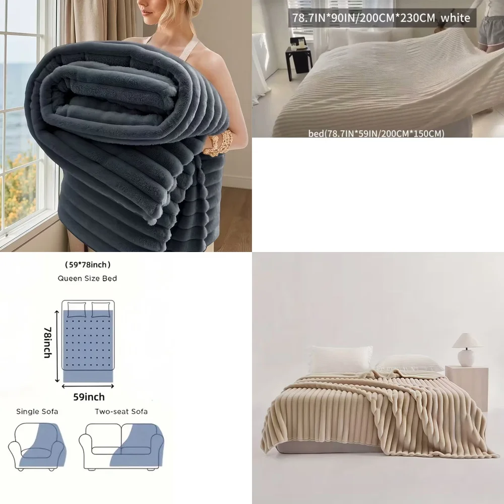 

blanketSuper Soft Faux Rabbit Fur Throw Blanket Cozy Warm Luxury Plush Home Decor All Season Comfortable Lightweight Fluffy Sofa