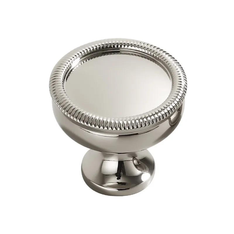 خزانة نحاسية صلبة مصقولة بالنيكل سحب خزانة ملابس/مقبض باب خزانة بفتحة واحدة مقبض درج مقبض أثاث Kitihen