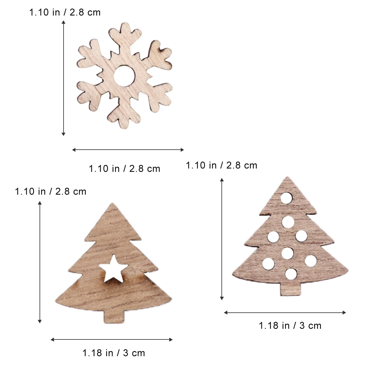 

400Pcs Christmas Wooden Cutouts Unfinished Ornaments Craft Decor Xmas Tree Adornment Christmas Wooden Cutouts Xmas Tree Ornament