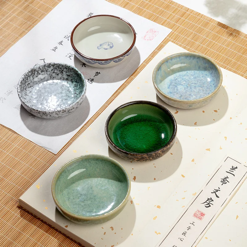Traditional Chinese Painting Ceramic Brush Washer Round Calligraphy Ink Dish Ink Tray Brush Pot Four Treasures of the Study