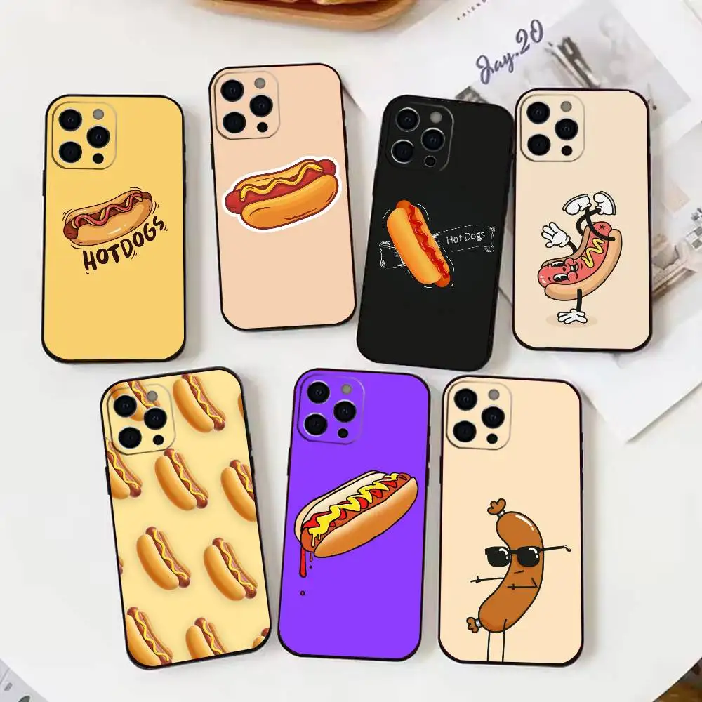 

American Hot Dog Phone Case For iPhone 17, 16,15,14,13,12,11 X XR Plus,Others Soft Black Cover