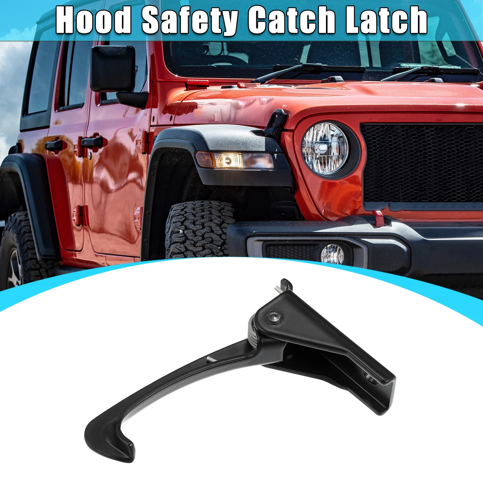 For Jeep Wrangler 2007-2017 3.6L 3.8L For Jeep Wrangler JK 2018 3.6 X Autohaux Hood Safety Catch Latch Hood Lock Hook 55395654AA