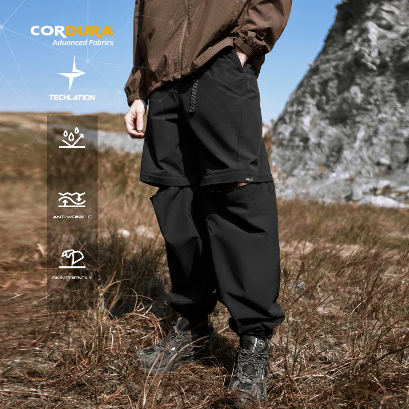 INFLATION Ripstop Fabric Outdoor Cargo Pants Men Water-resistant Detachable Hiking Pants Male Trousers