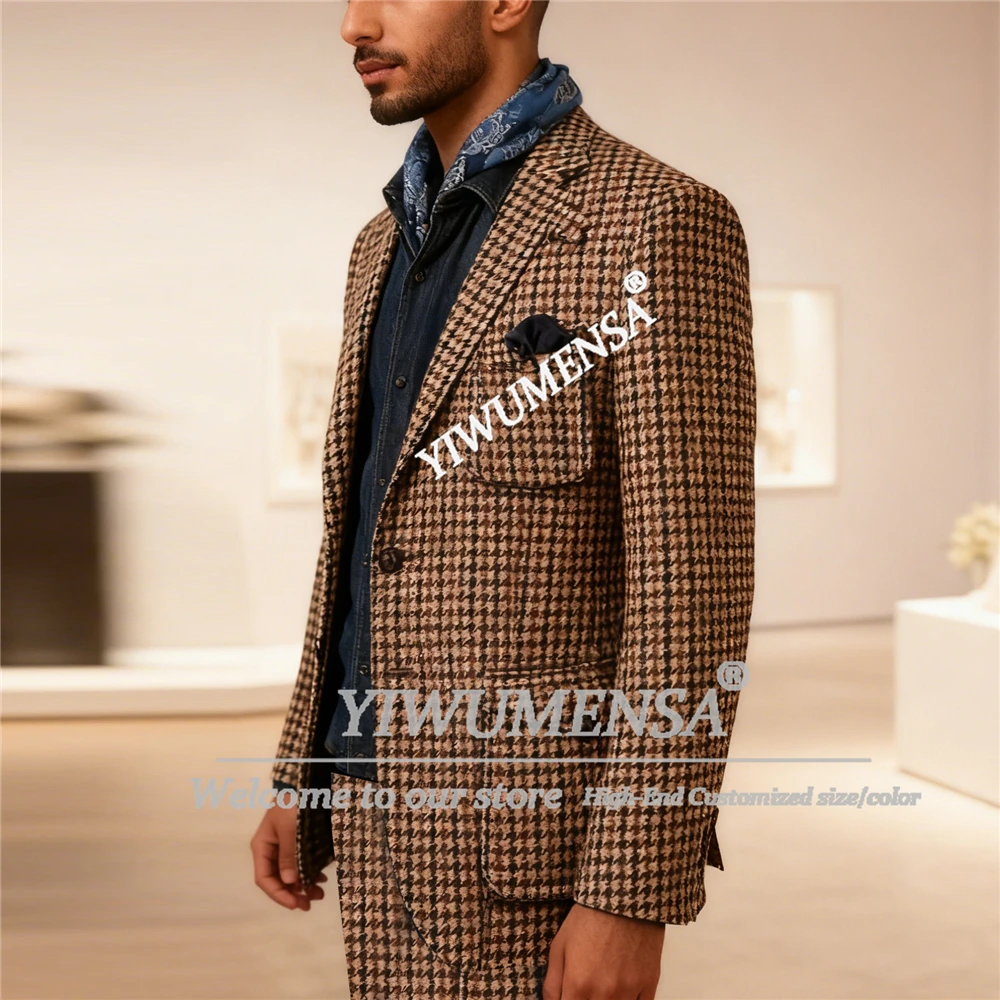 بدلات رجالي عصرية مكونة من قطعتين سترات صيد واحدة الصدر مخصصة لحفلات الزفاف والعريس Trajes Para Hombre #1