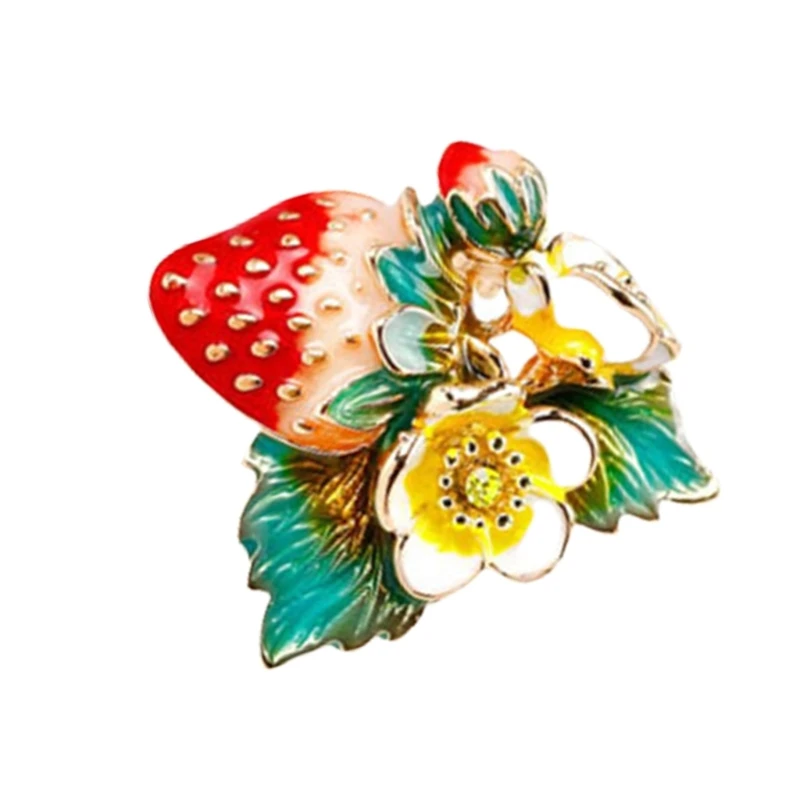 Sophisticated Strawberry Lapel Pin in Sturdy Farbic Easy to Wear for Parties Supplies and Stage Performances Accessory D5QB