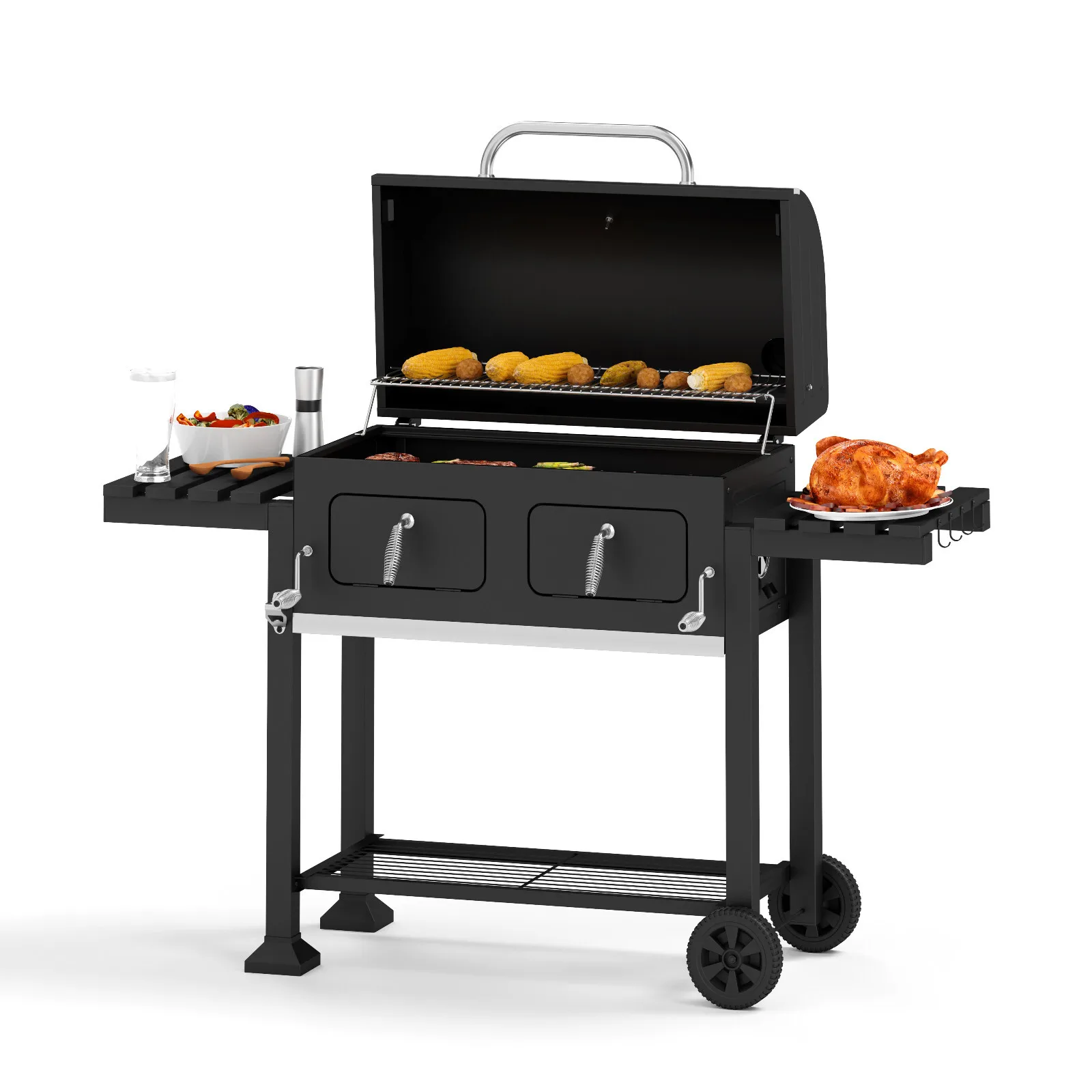 

Heavy Duty Oversize Charcoal BBQ Grill Outdoor Patio Liftable Tray BBQ Barbecue