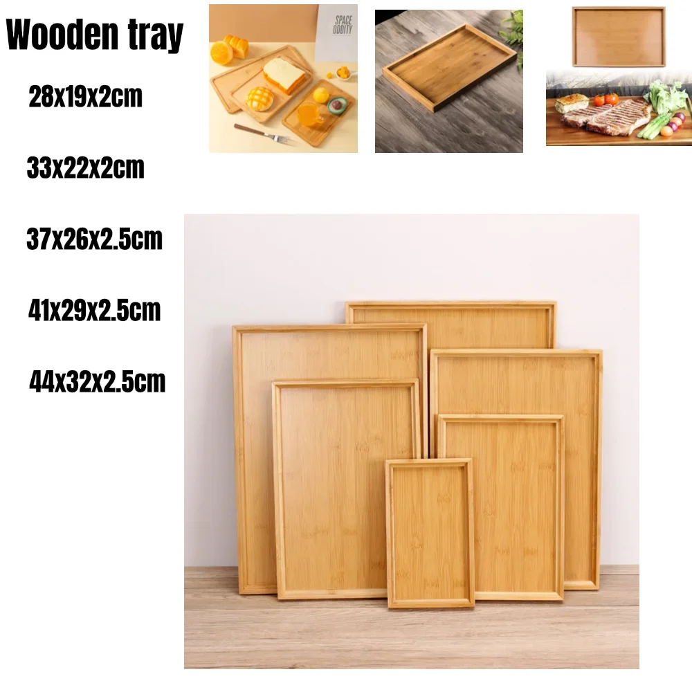 Wooden Color Rectangular Serving Tray Tea Cup Trays Tableware Stand Fruit Bread Tea Food Tray Oil Resistant Tray KitchenSupply