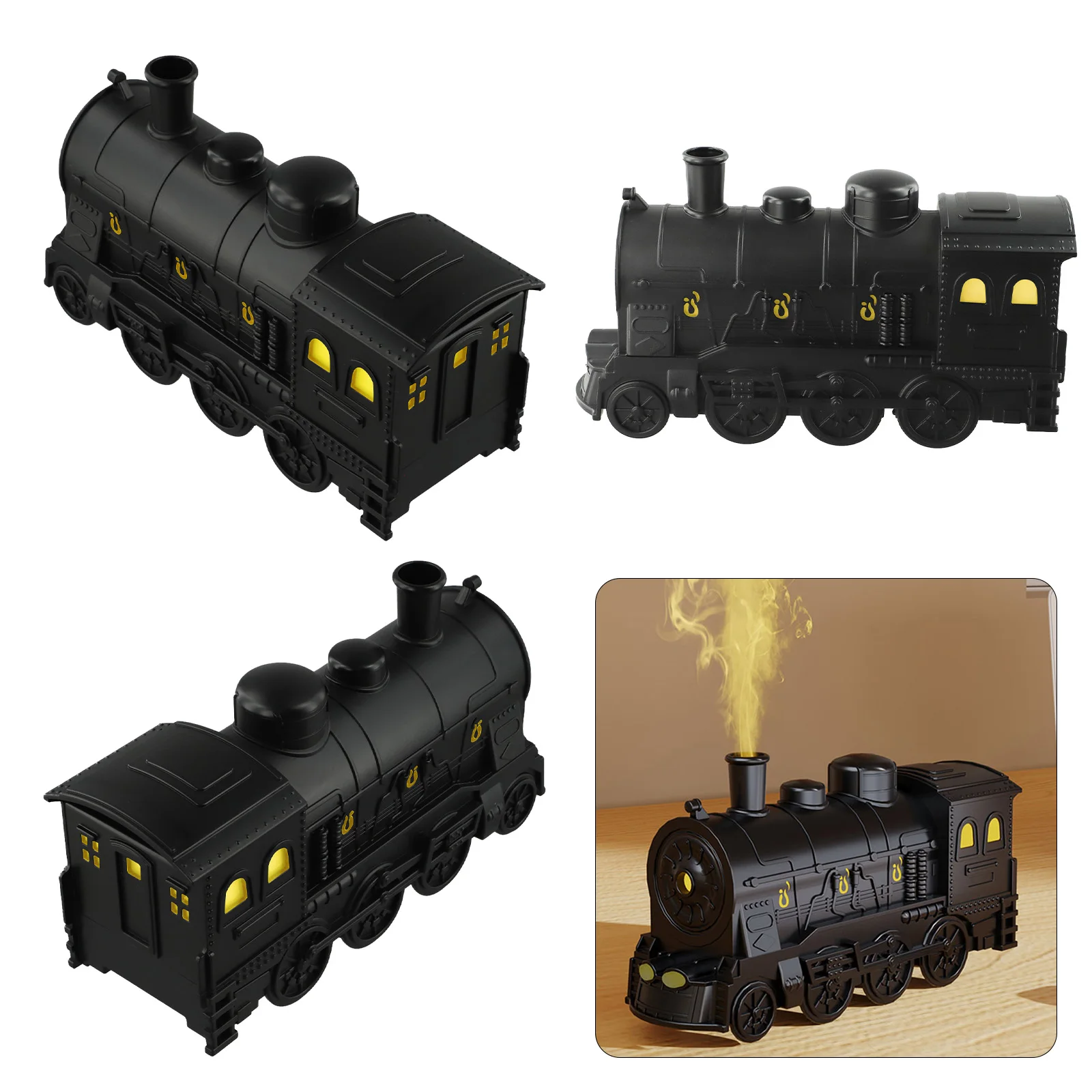 Innovative Steam Train Aromatherapy Diffuser 300ml USB Humidifier Offering Colorful Lighting and Whisper Quiet Use