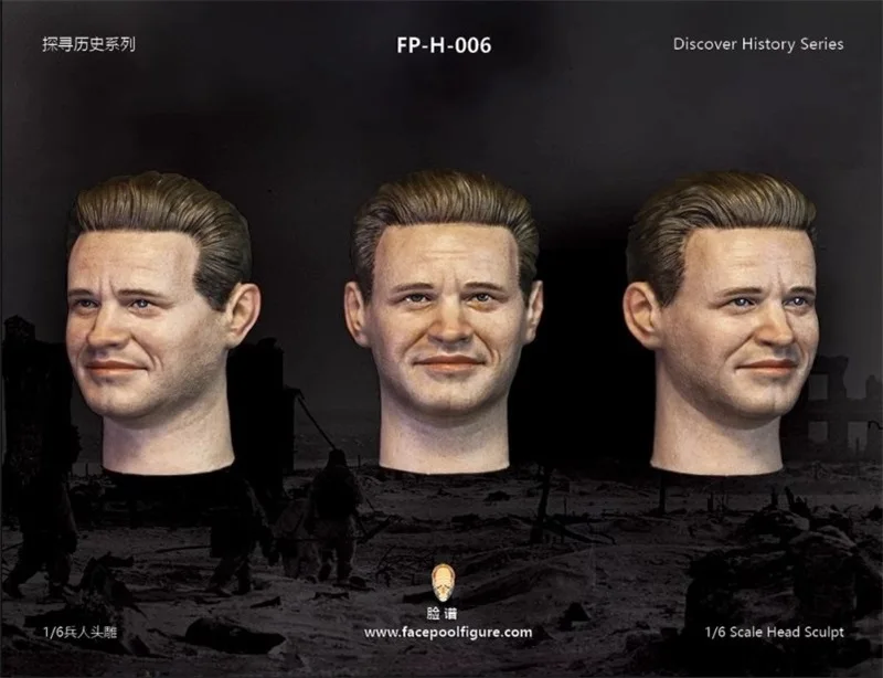 FP-H-006 1/6 Male Soldier Soviet WWII Army Vasily Head Carving Model Accessories Fit 12'' Action Figure Body In Stock